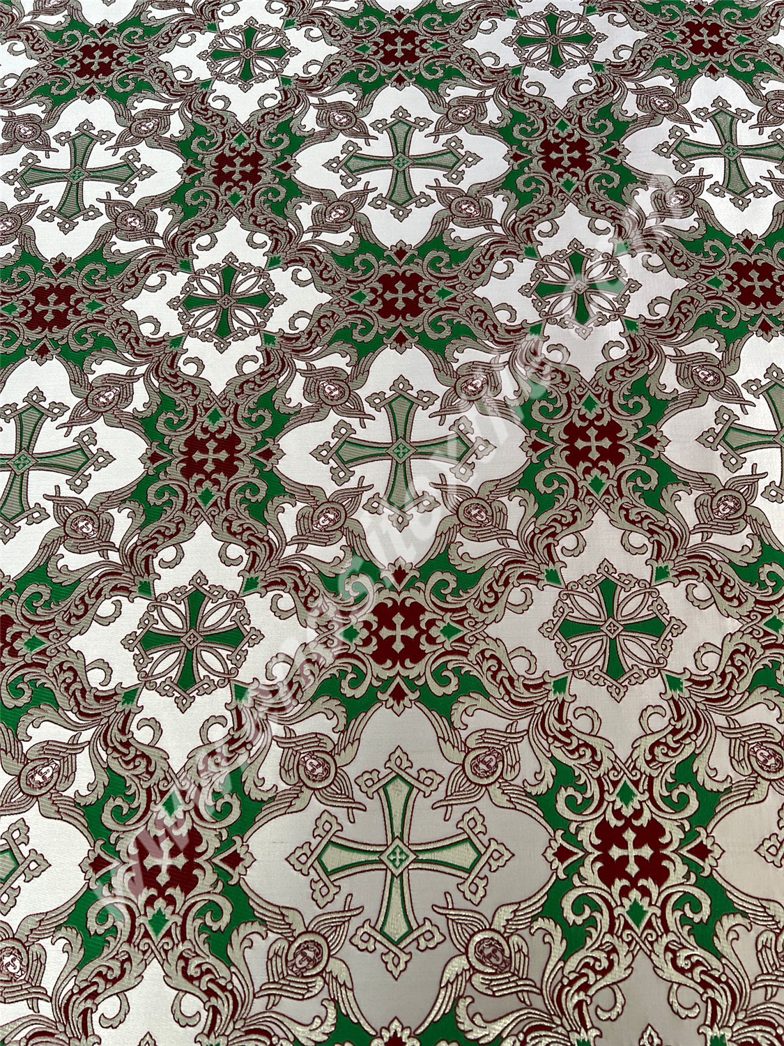 KL-5001 SİLVER GREEN BORDEAUX Metallic Fabric